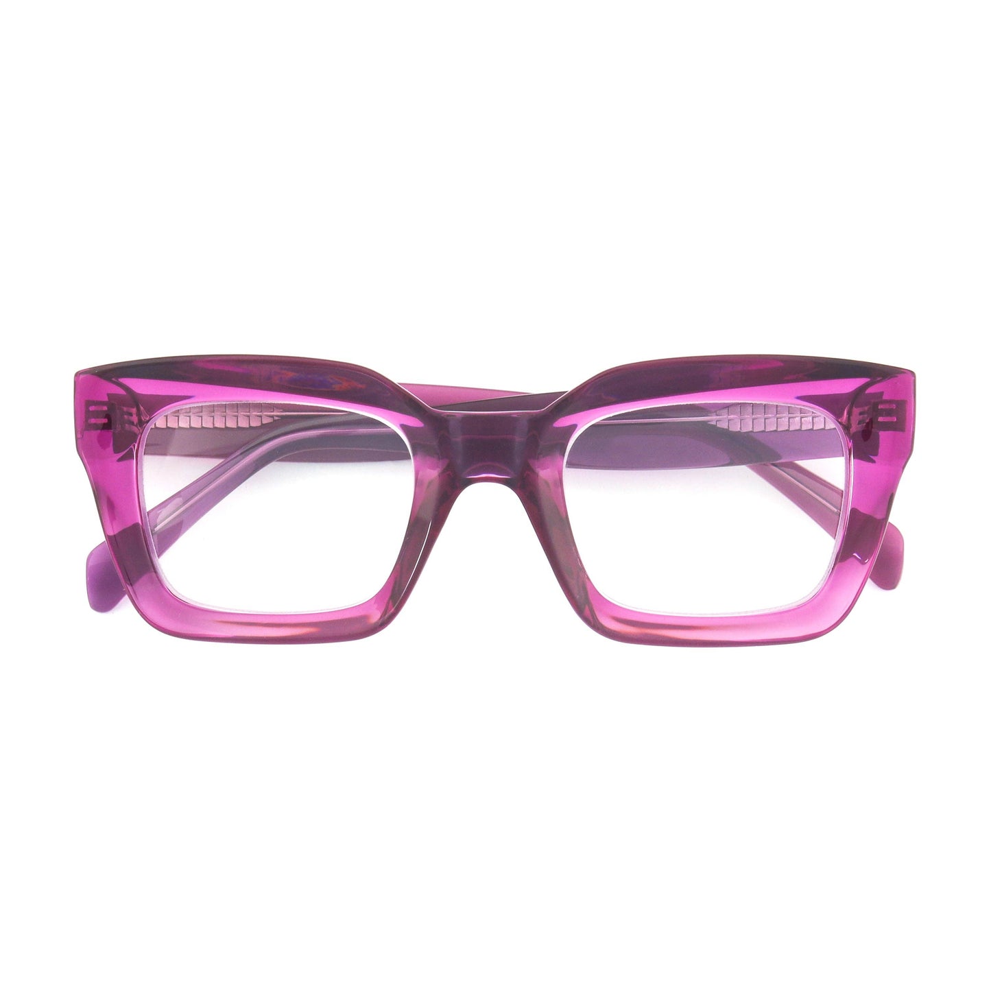 Sophie Reading Glasses/ Transparent Purple Frames| Blue Light: