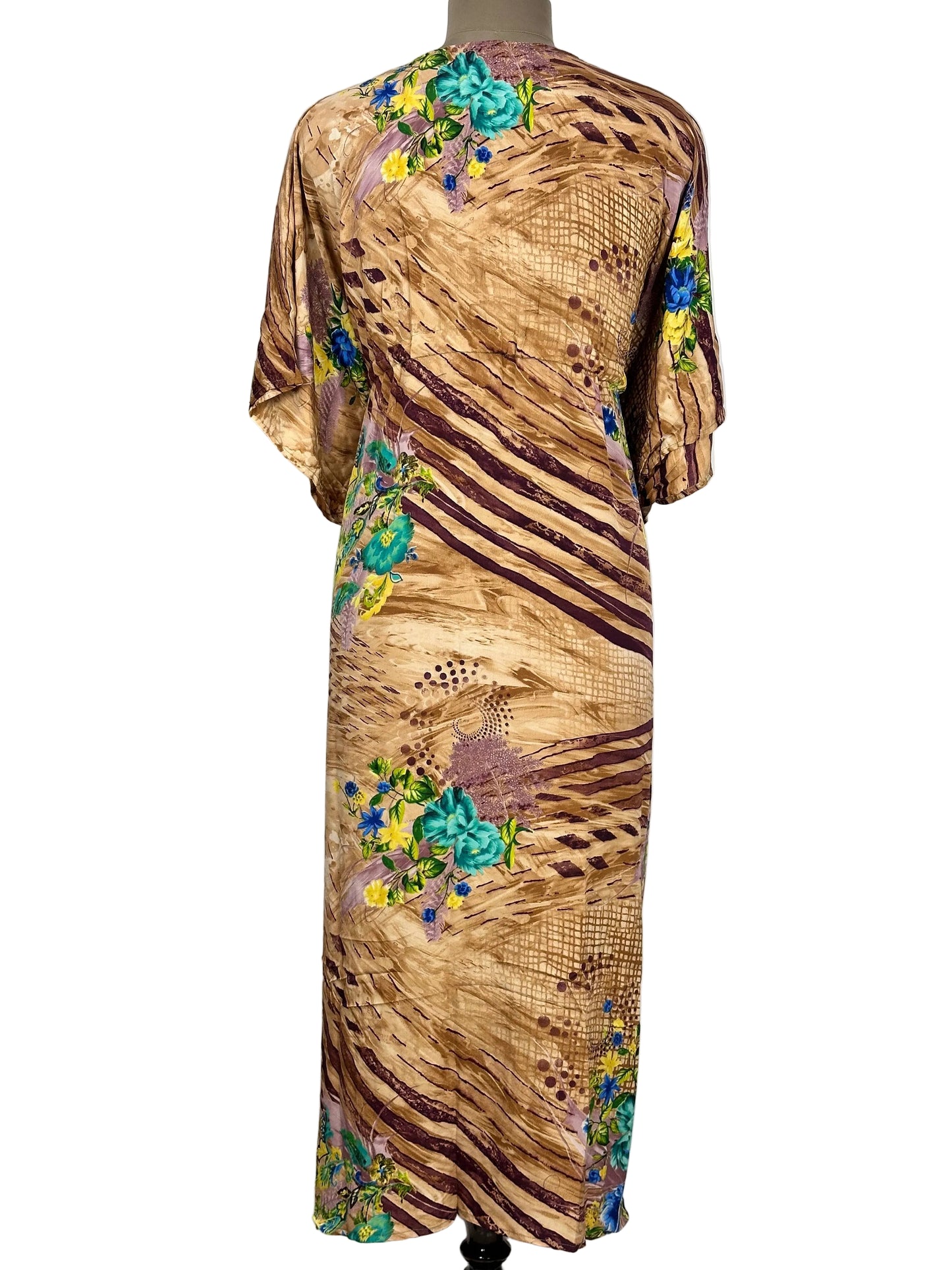 Women Recycle Silk Kaftan Dress, Boho Resort Beach Caftan