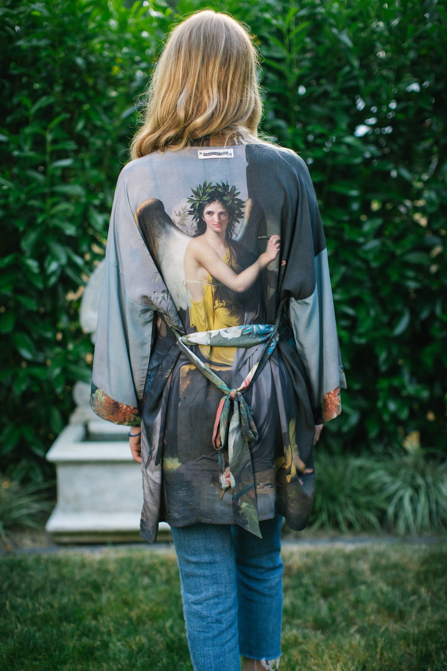 Reverie Matinée Duster Bamboo Kimono w/ Muses, mid-length