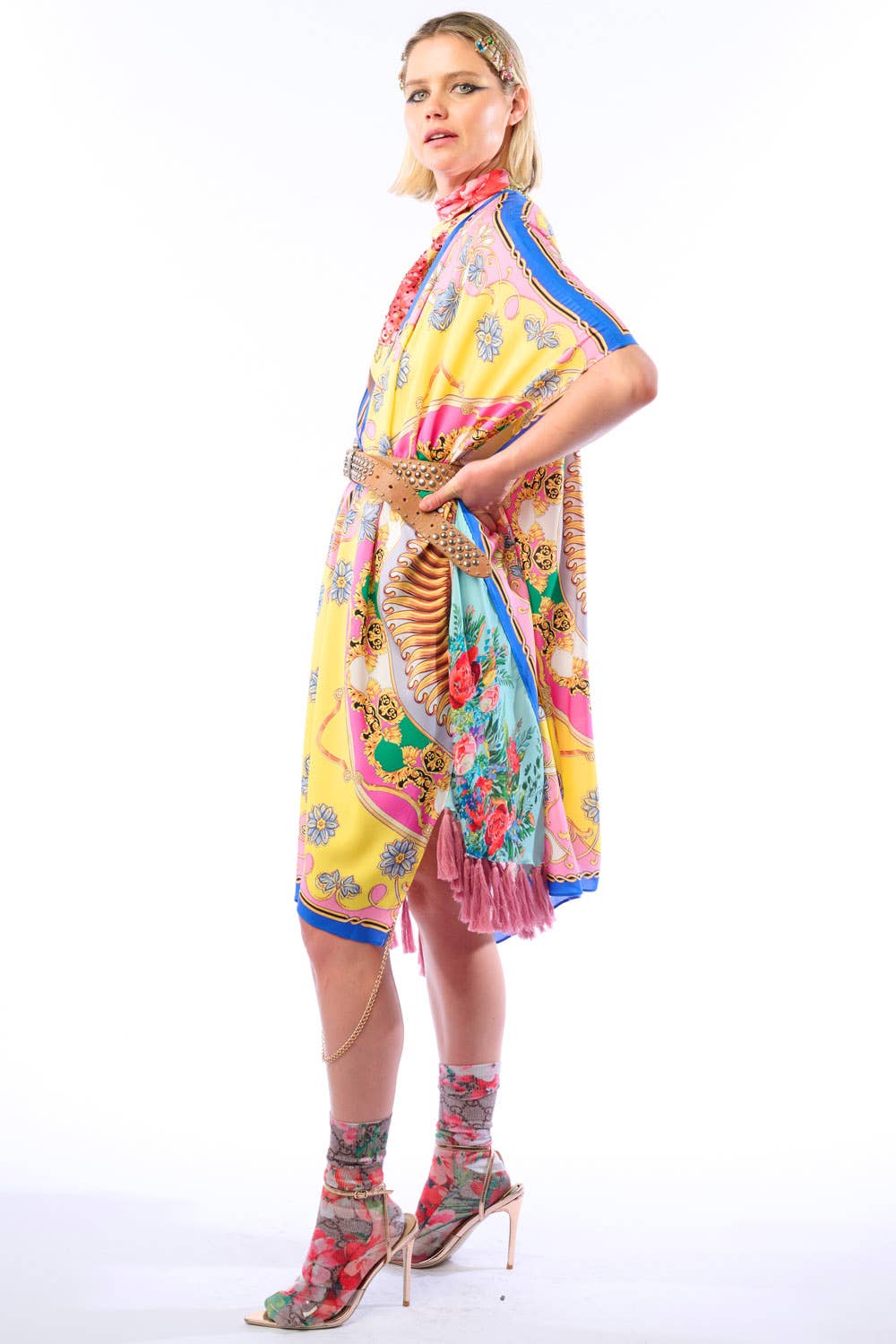Jianna Kimono: Pink/Yellow Combo / One Size