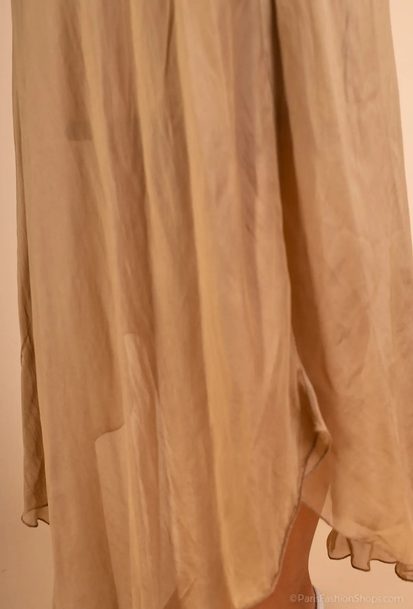 Bias-cut silk dress: 30% silk 70% viscose / Camel / Small