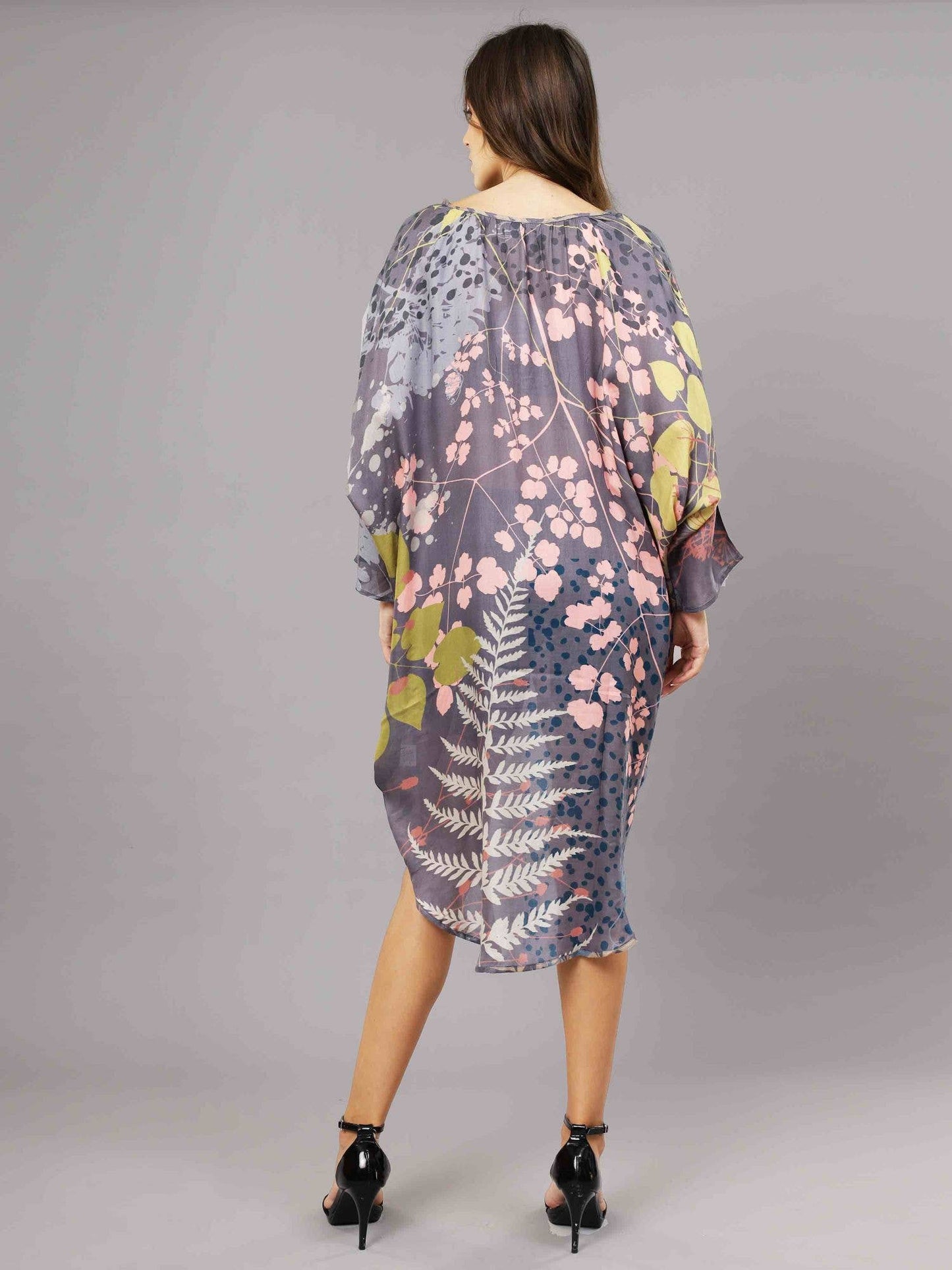 Abstract Floral Print Kimono in Modal