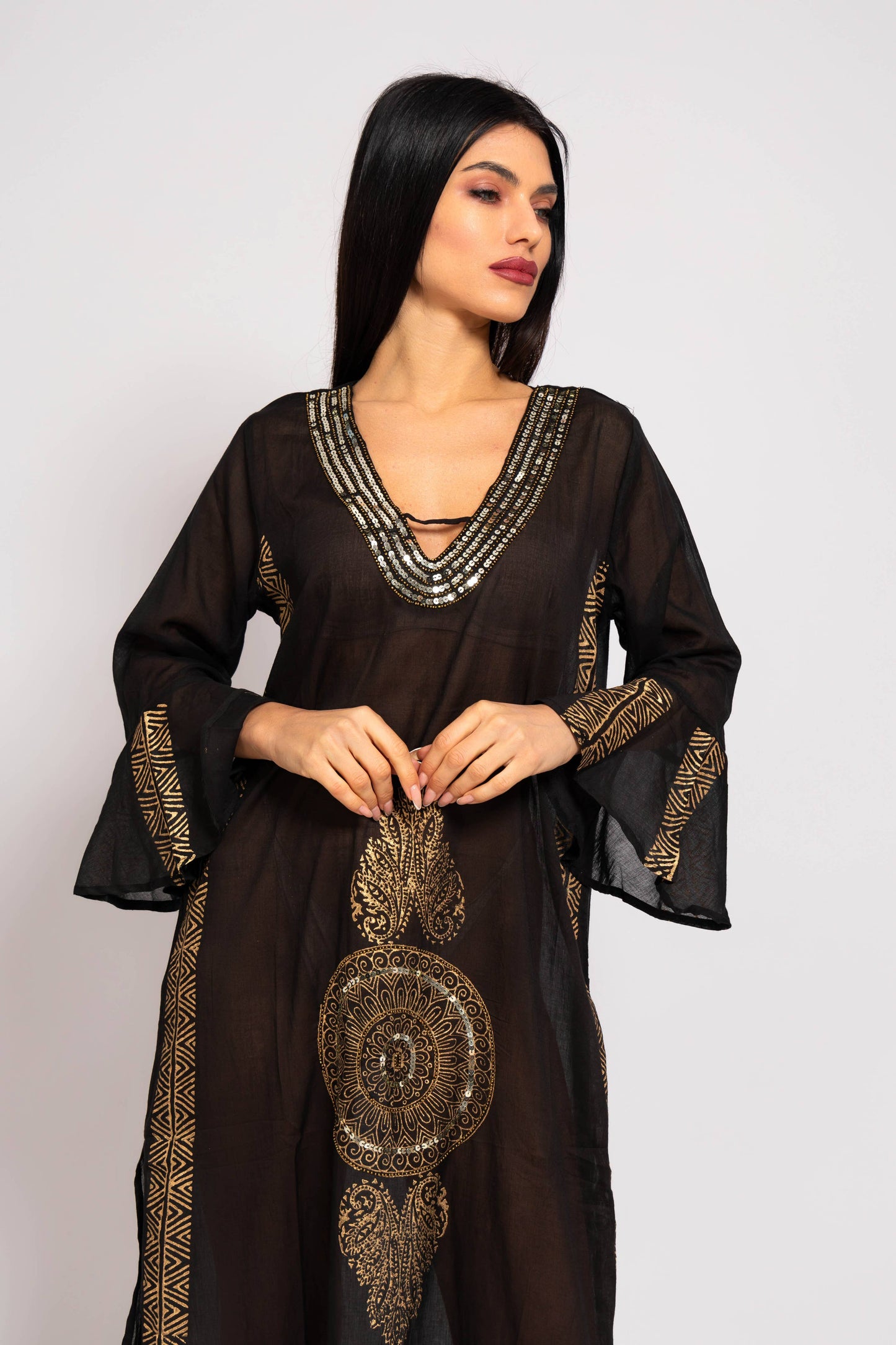 LONG SLEEVE KAFTAN: S/M-