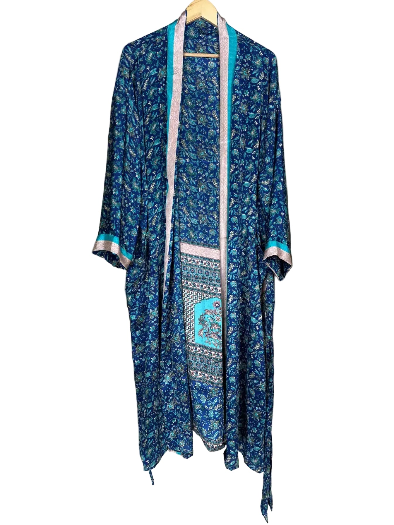 Recycle Silk Women Kimono Boho Beach Spa Cover up