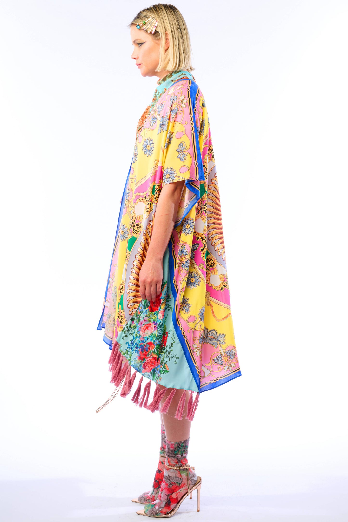 Jianna Kimono: Pink/Yellow Combo / One Size