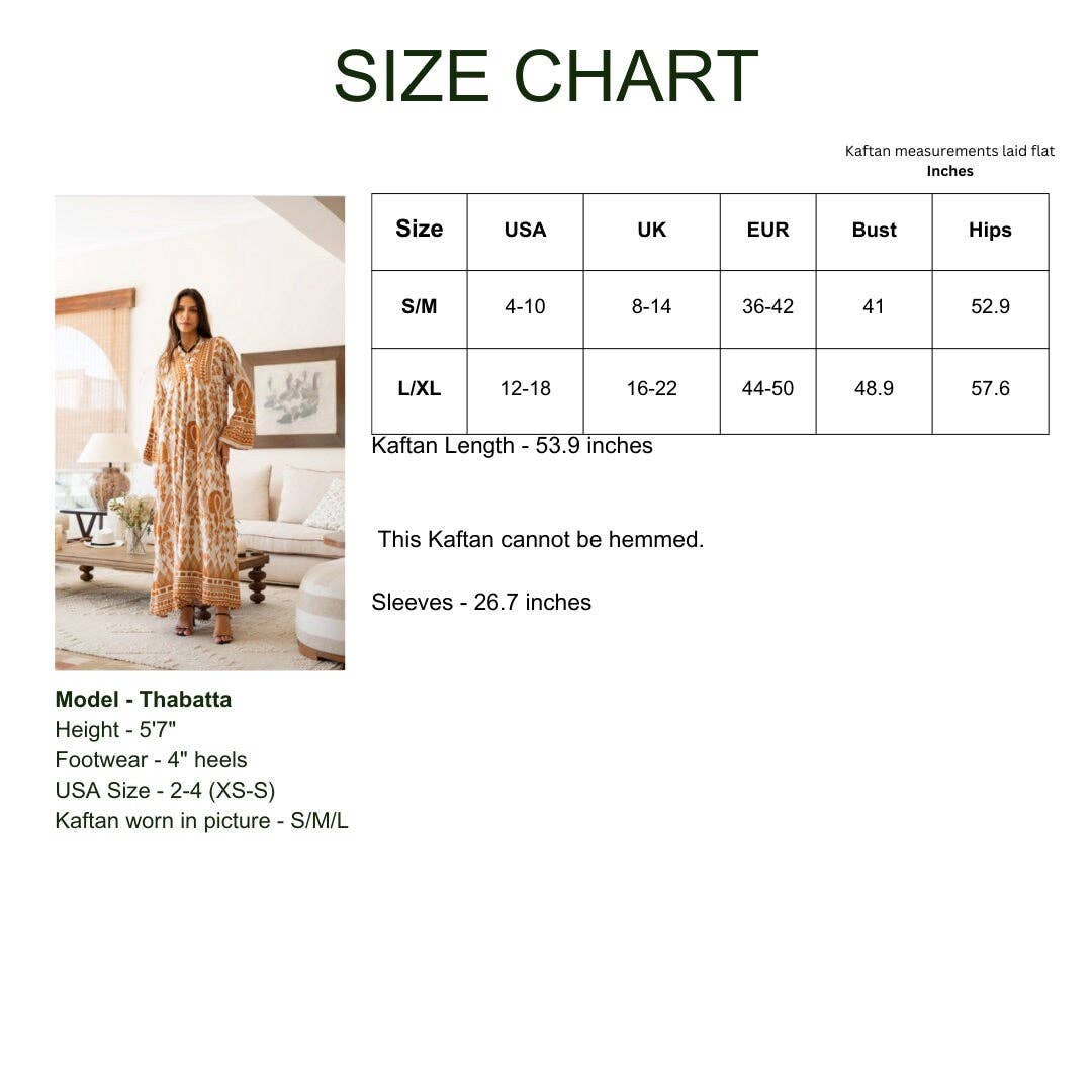 Summer beige boho print Dress- Size S/M