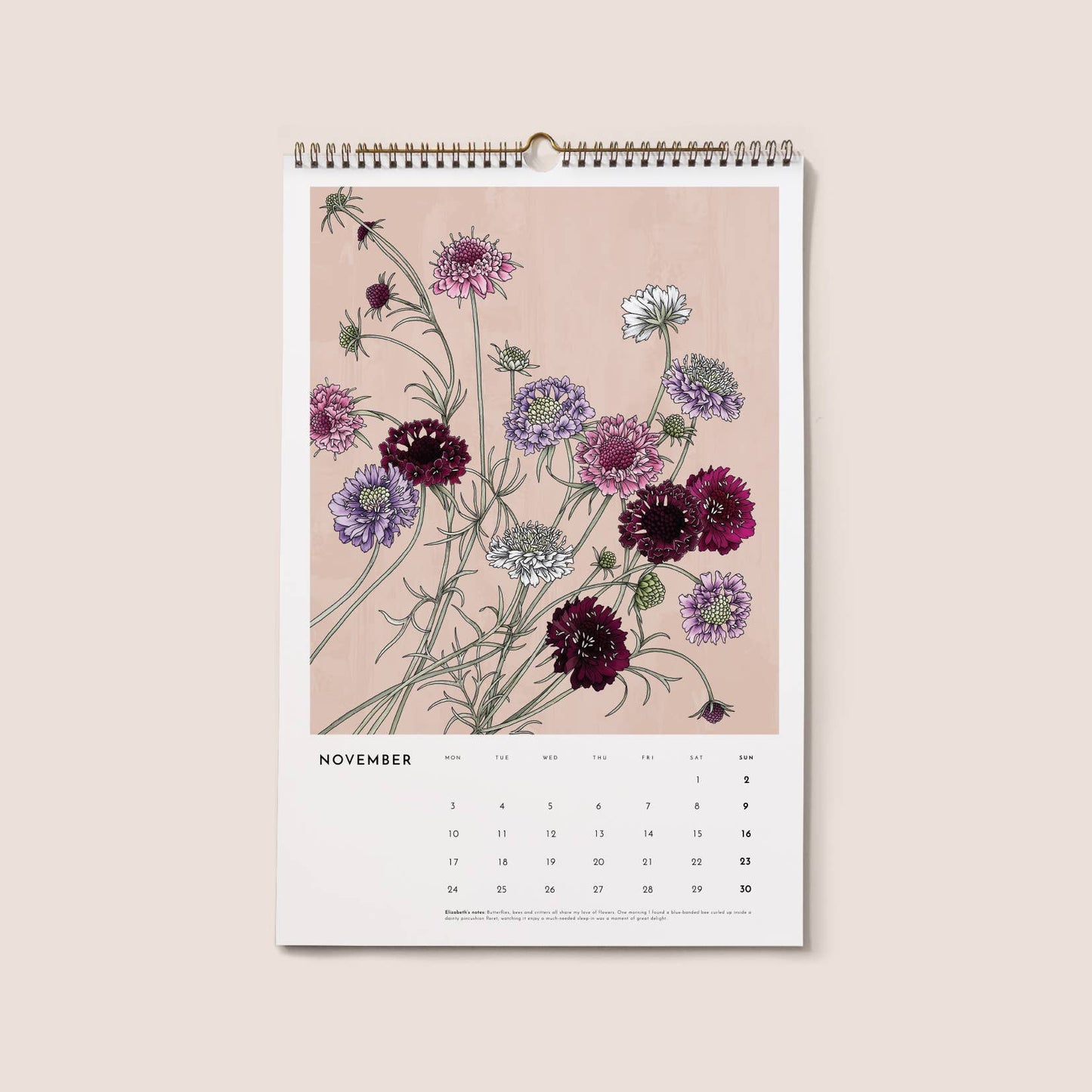 2025 Always Flowers Botanical Wall Calendar