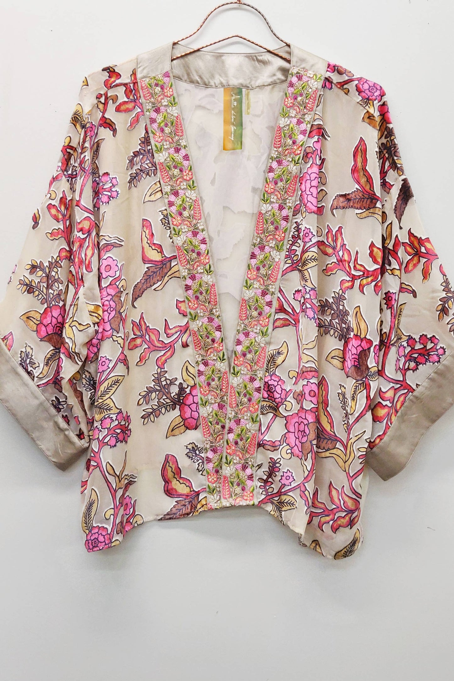 Holiday Jewels Burnout Velvet Kimono / Jacket : Ivory / One Size
