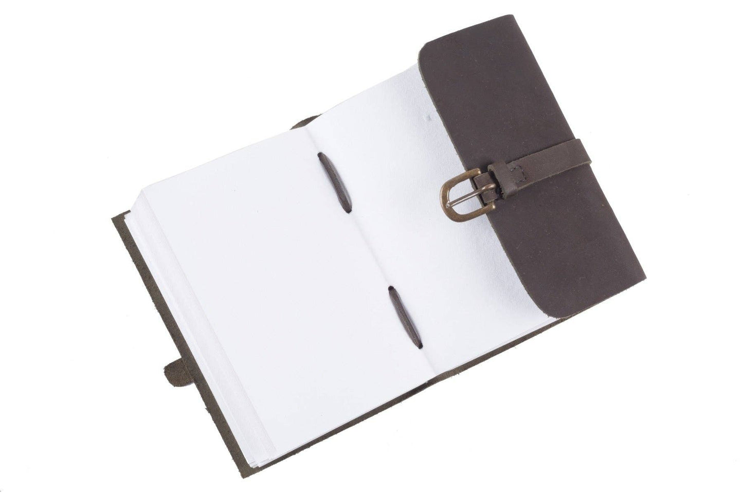 Leather Journal-Buckle-A6: Brown / A6-Lined