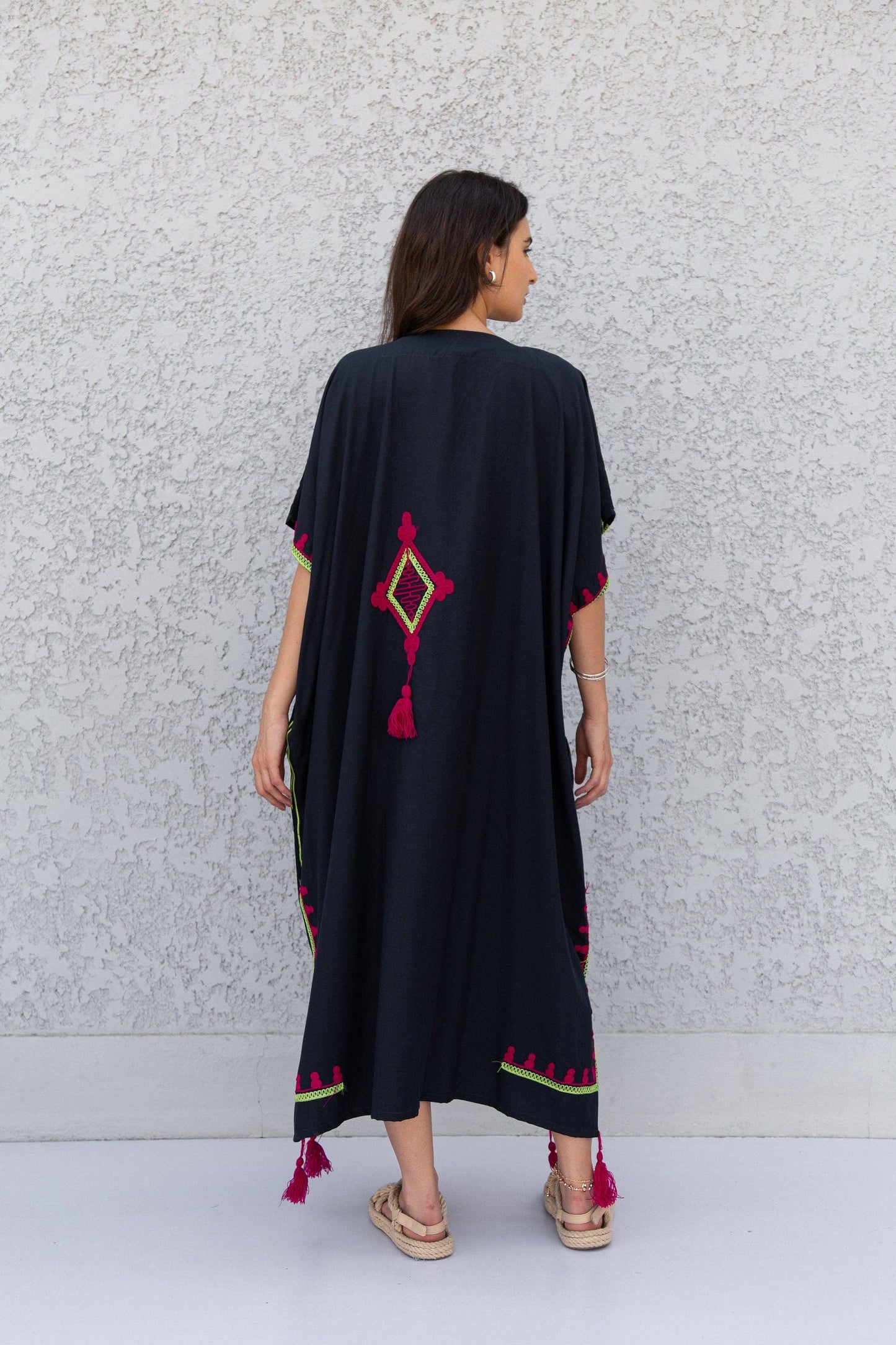 Dark Blue Egyptian Cotton Kaftan