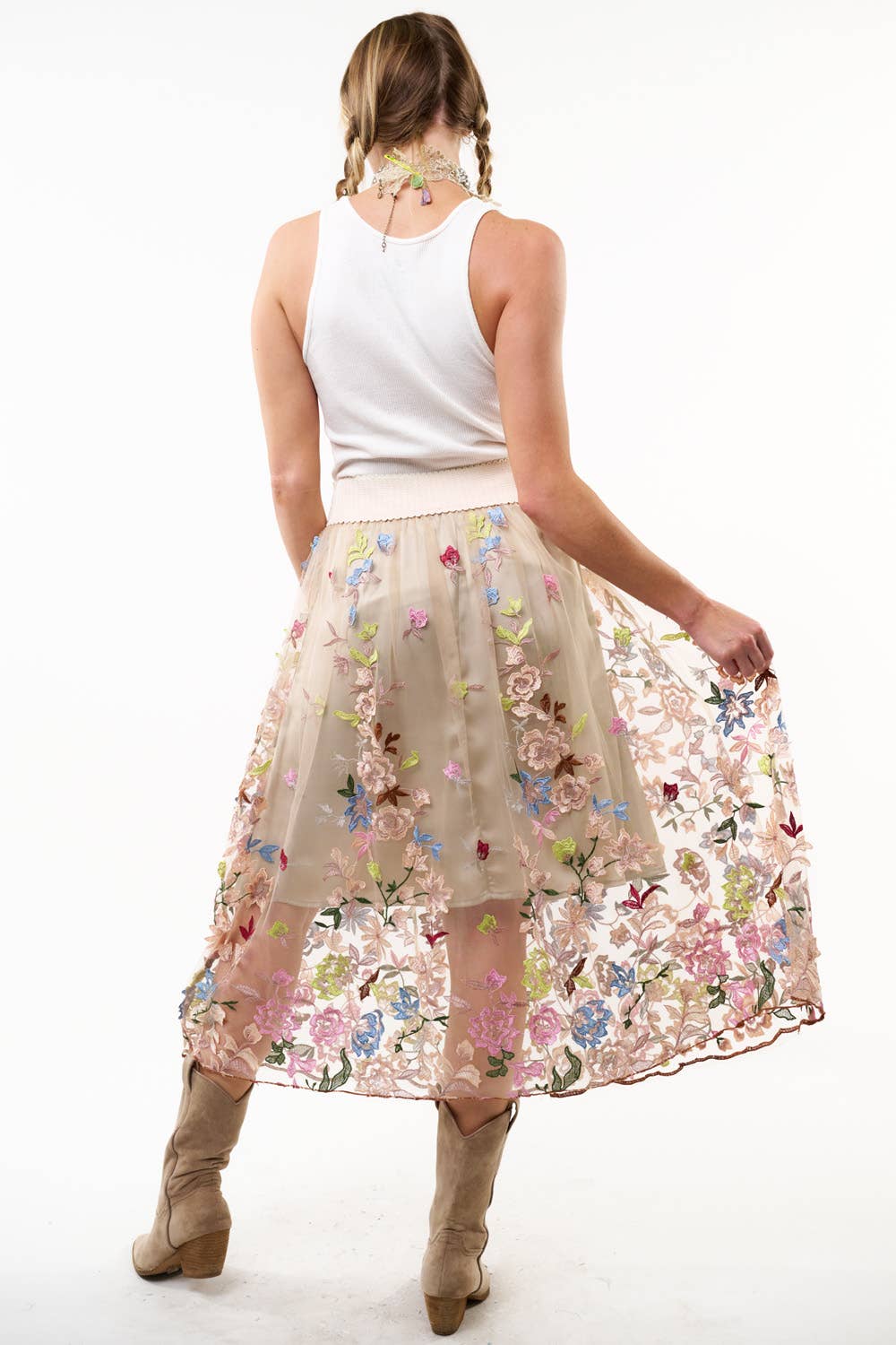 Roman Holiday Skirt: Ivory / Size Small