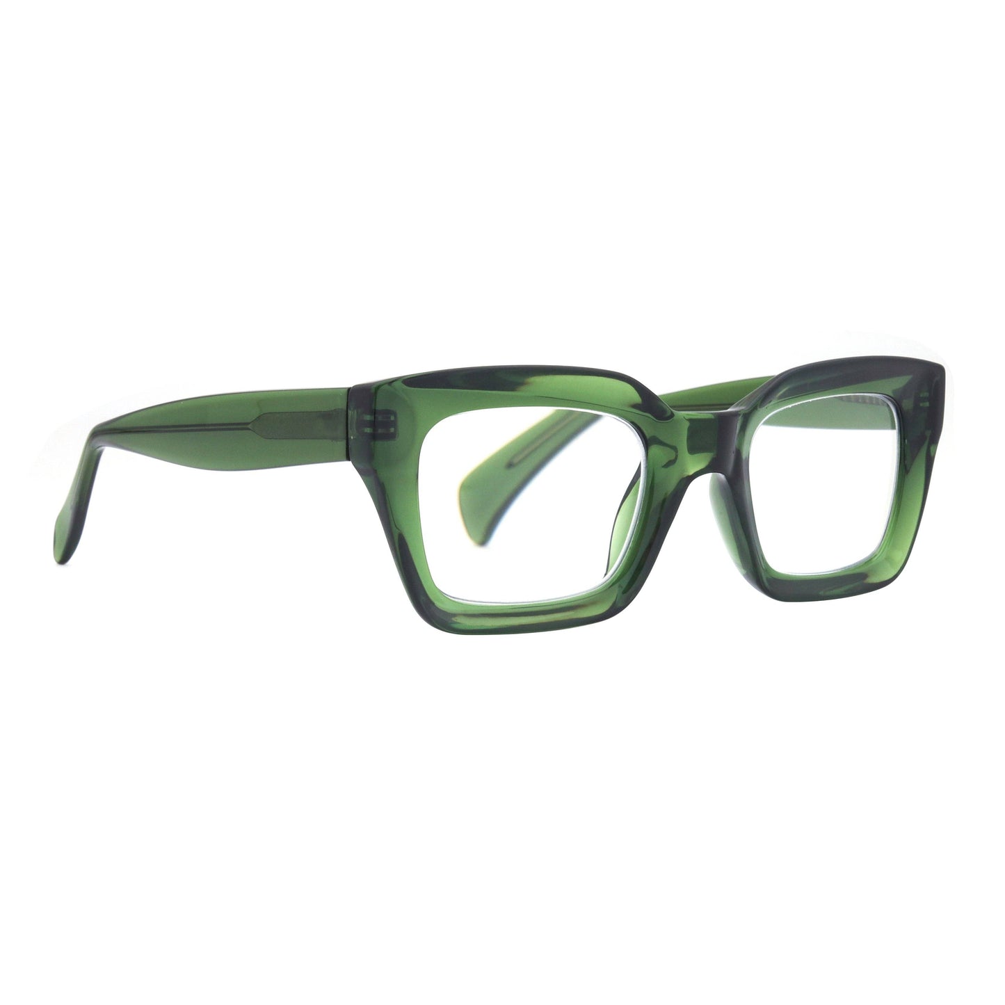 Sophie Reading Glasses | Transparent Green | Blue Light: