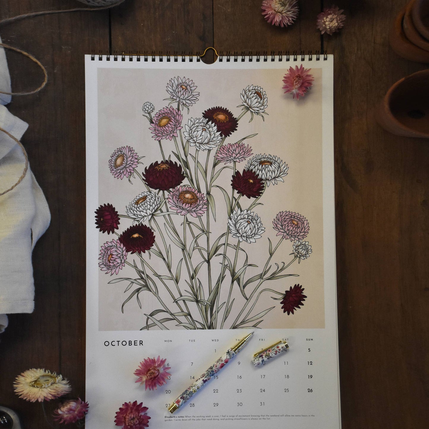 2025 Always Flowers Botanical Wall Calendar