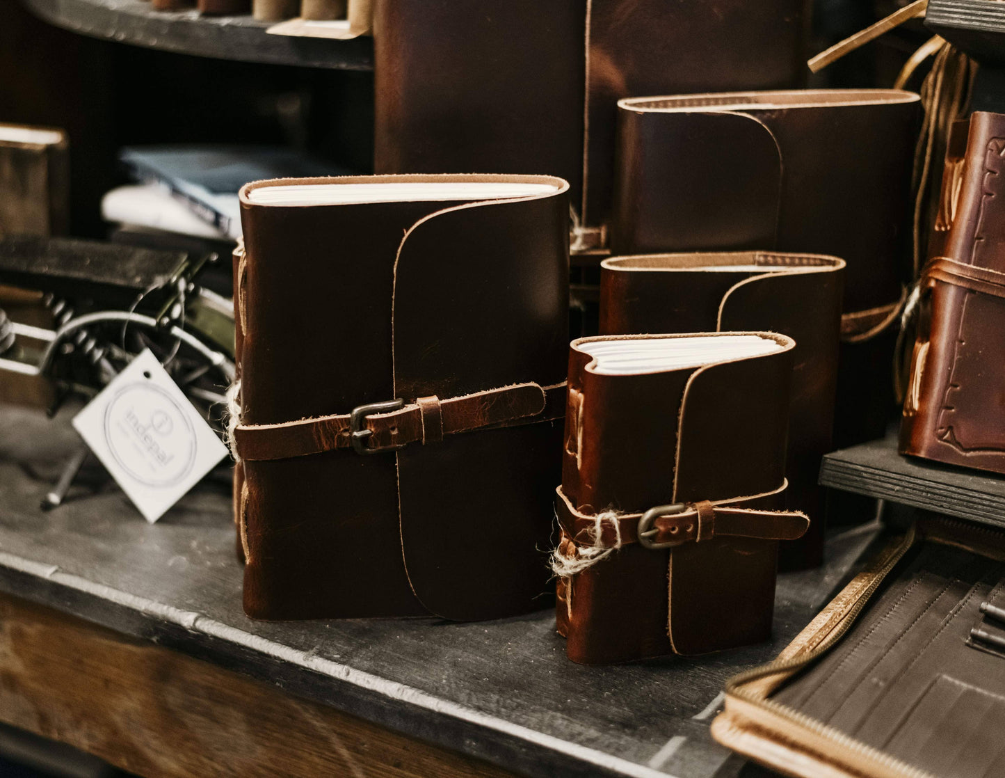 Leather Journal-Buckle-A6: Brown / A6-Lined