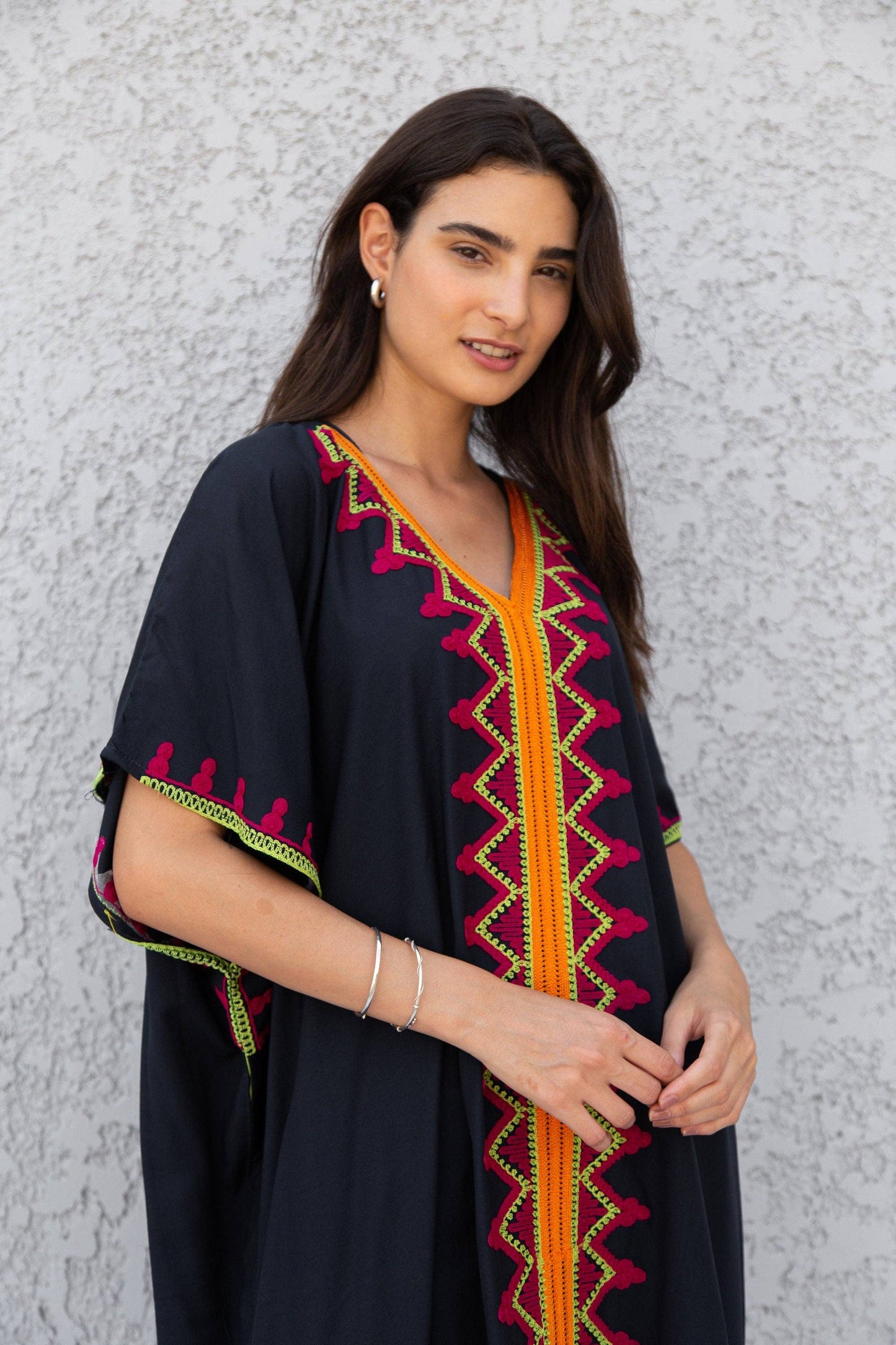 Dark Blue Egyptian Cotton Kaftan