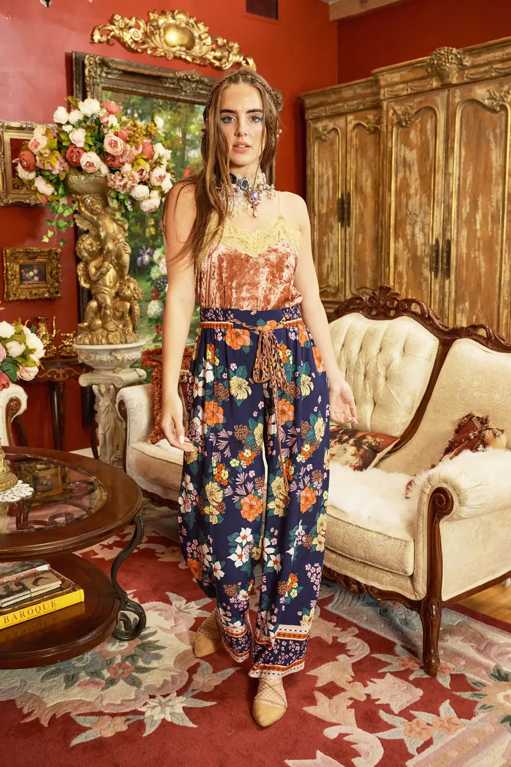 Amelia Pants: Night Floral / Small