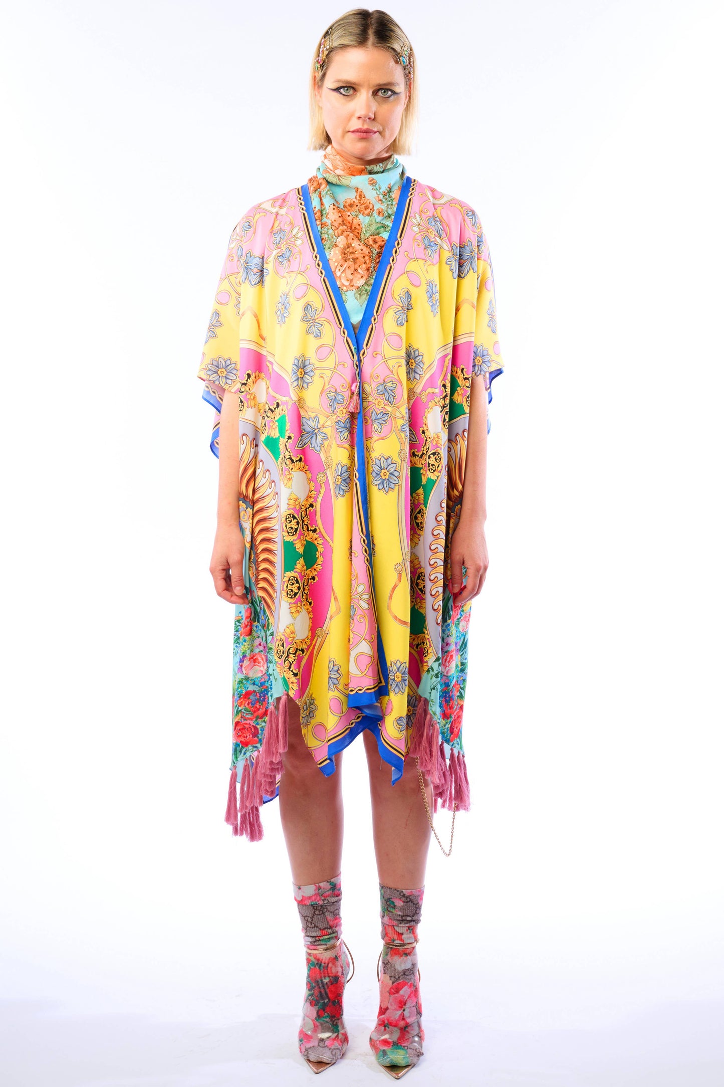 Jianna Kimono: Pink/Yellow Combo / One Size