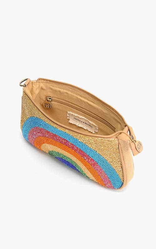 Rainbow Beaded Shoulder Bag