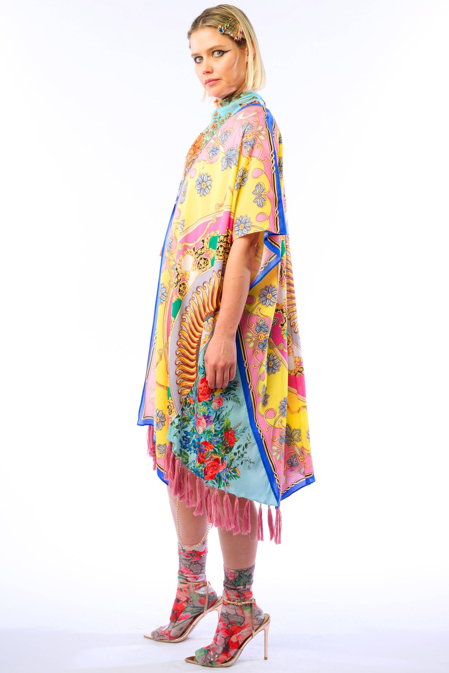 Jianna Kimono: Pink/Yellow Combo / One Size