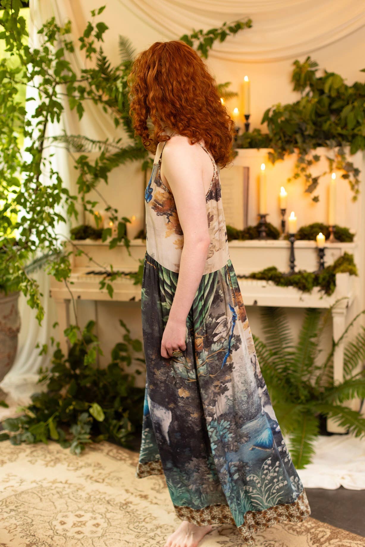 Theatre of Dreams Bohéme Long Maxi Slip Dress with Deer: S/M (fits approx. size 8-10)