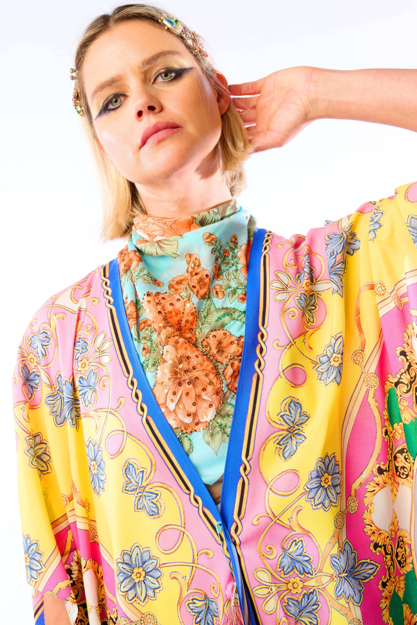 Jianna Kimono: Pink/Yellow Combo / One Size