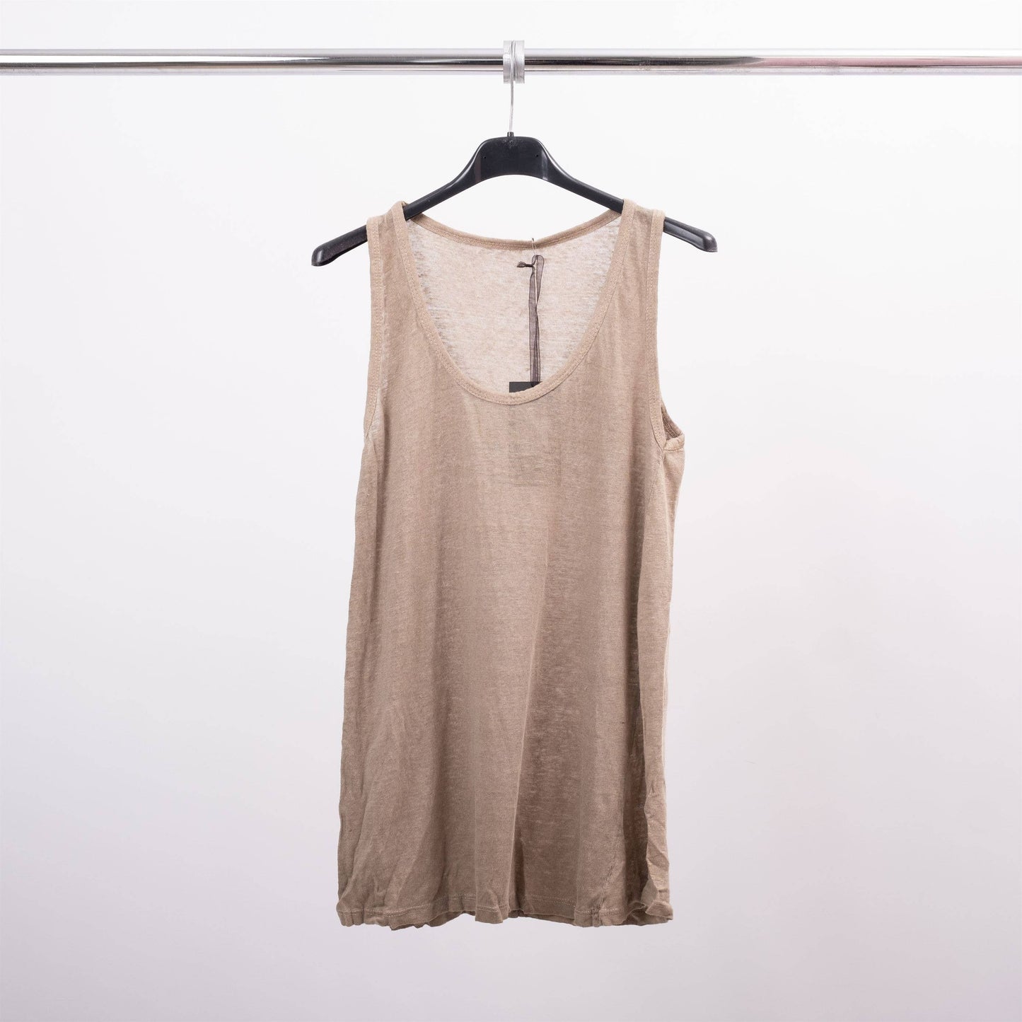 Linen tank top in Camel - One size Small