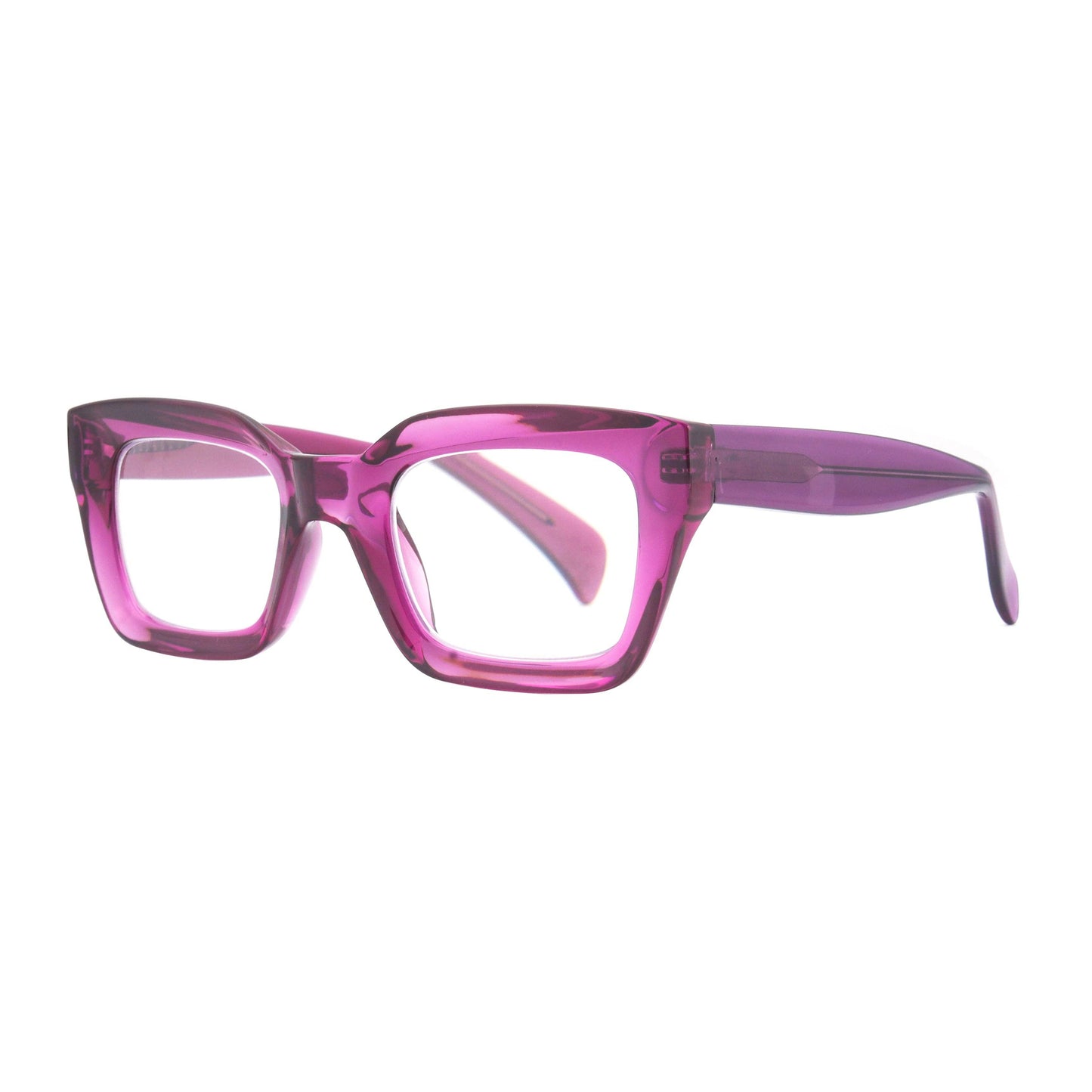 Sophie Reading Glasses/ Transparent Purple Frames| Blue Light:
