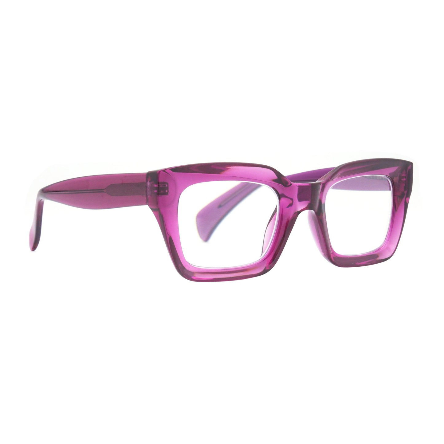 Sophie Reading Glasses/ Transparent Purple Frames| Blue Light: