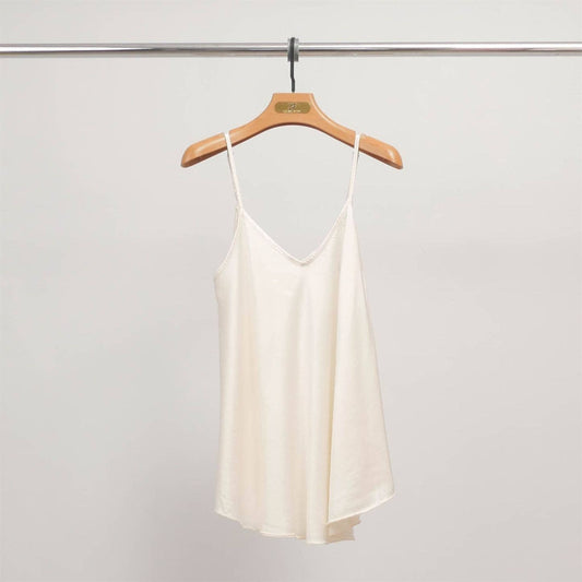 Fluid tank top with thin straps  Ivory Size 12 to 14