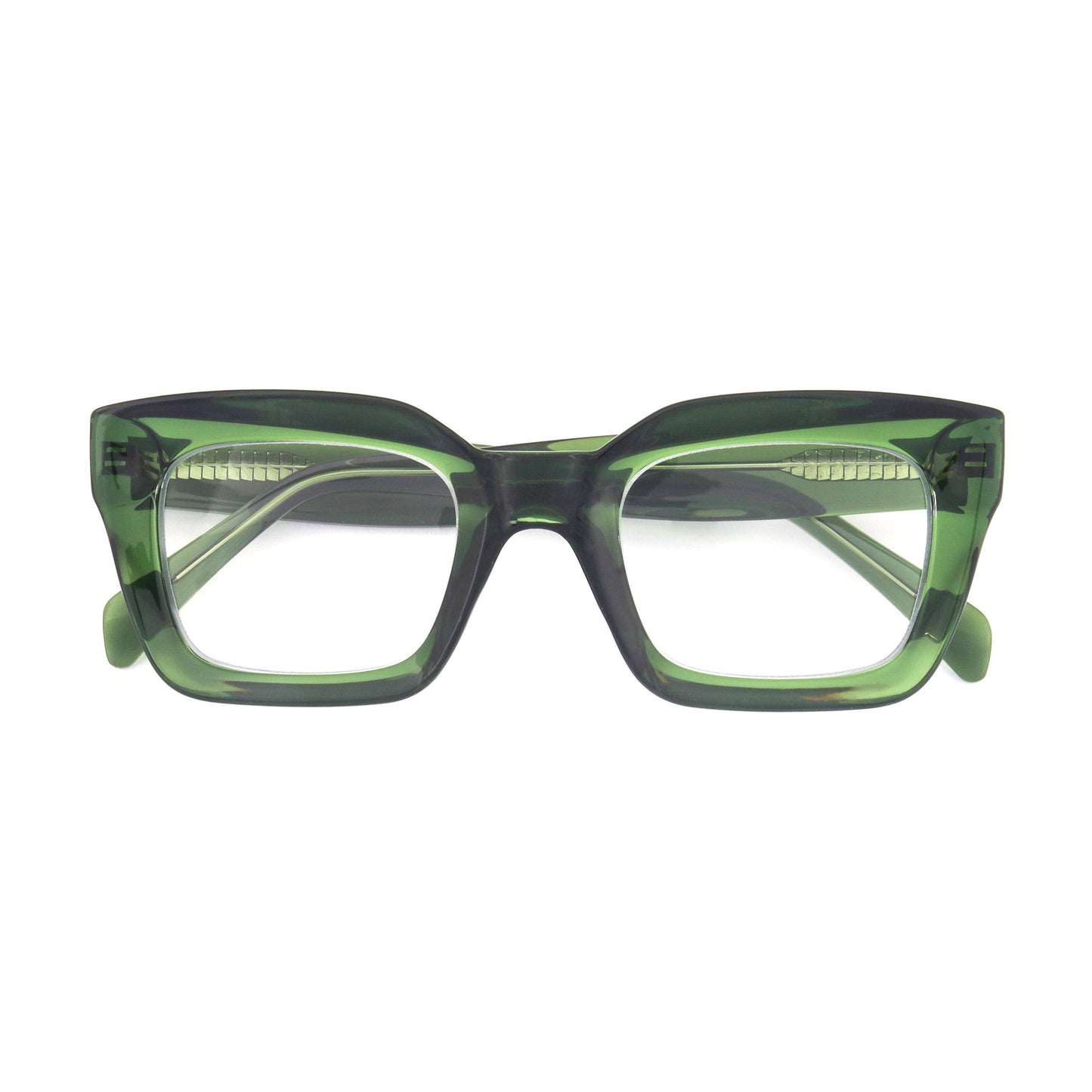 Sophie Reading Glasses | Transparent Green | Blue Light: