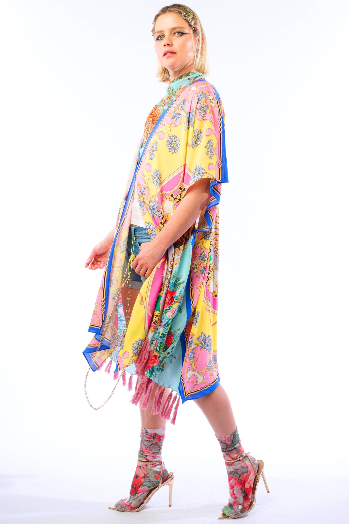 Jianna Kimono: Pink/Yellow Combo / One Size