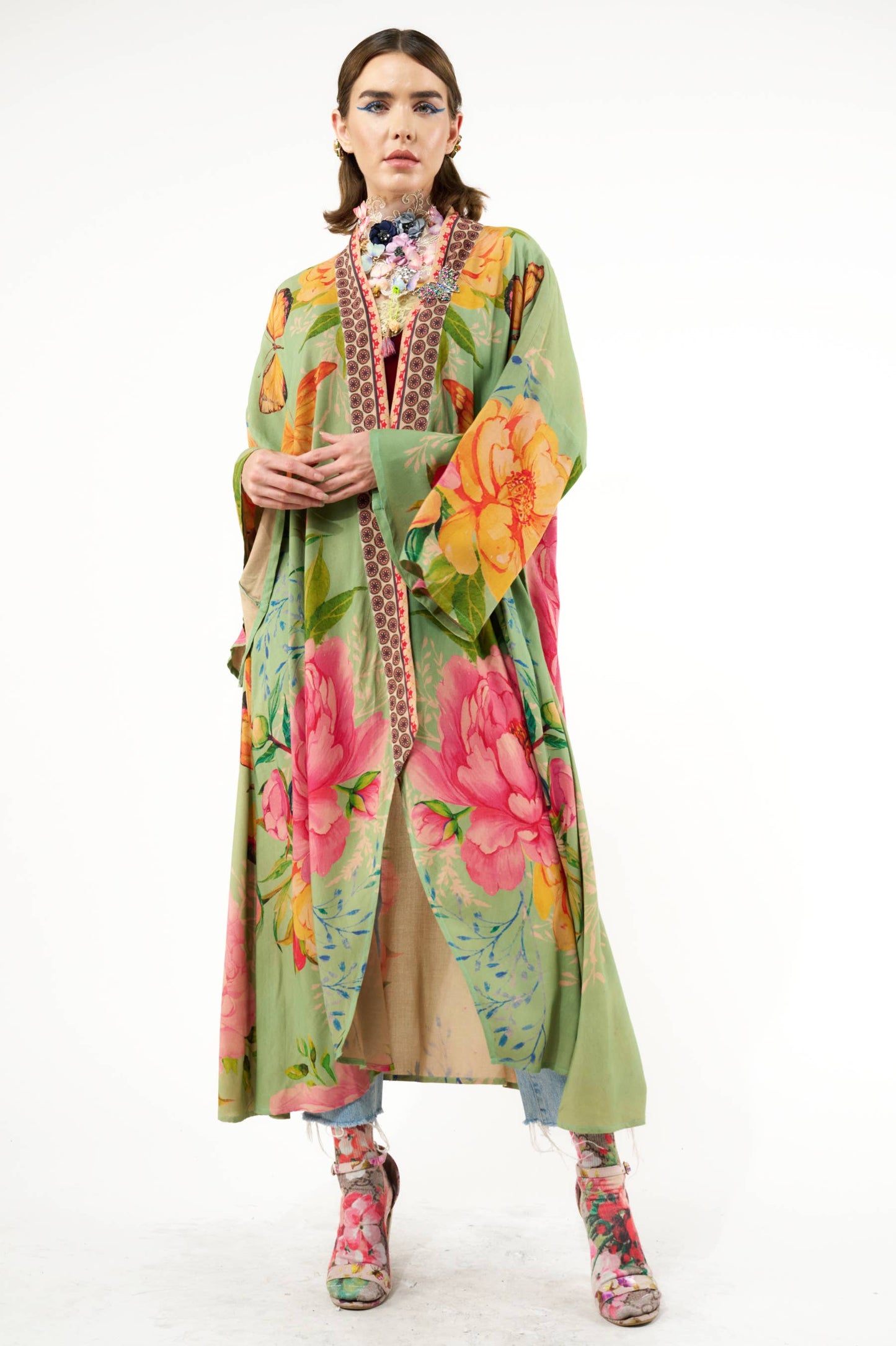 Primavera Kimono / Duster: Vintage Teal / One Size