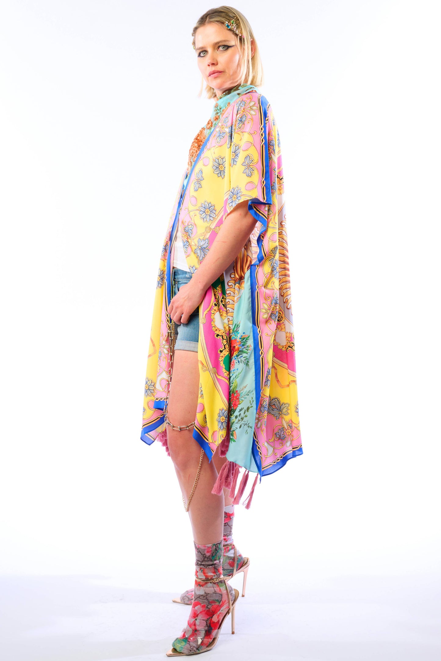 Jianna Kimono: Pink/Yellow Combo / One Size