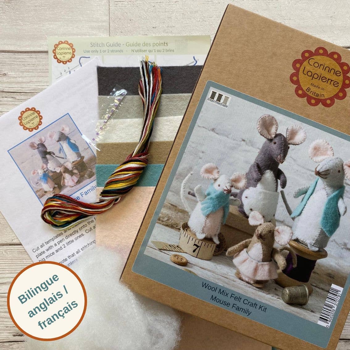 Mouse Family Felt Craft Kit: English