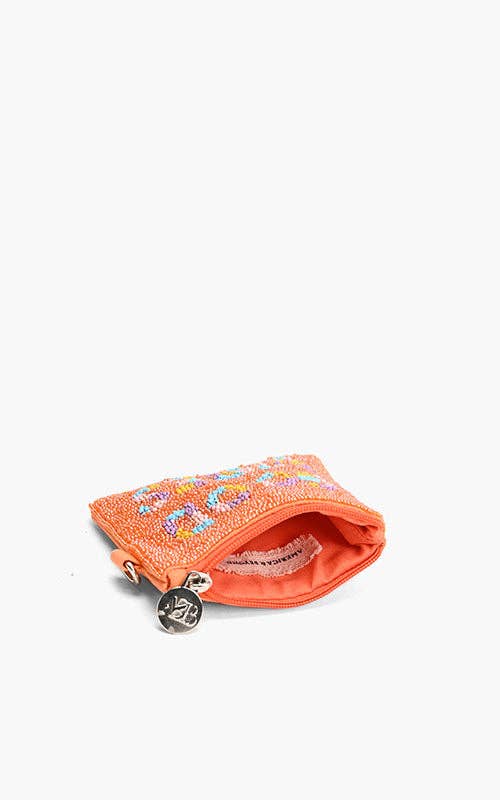 Good Vibes Hand Beaded Coin Bag