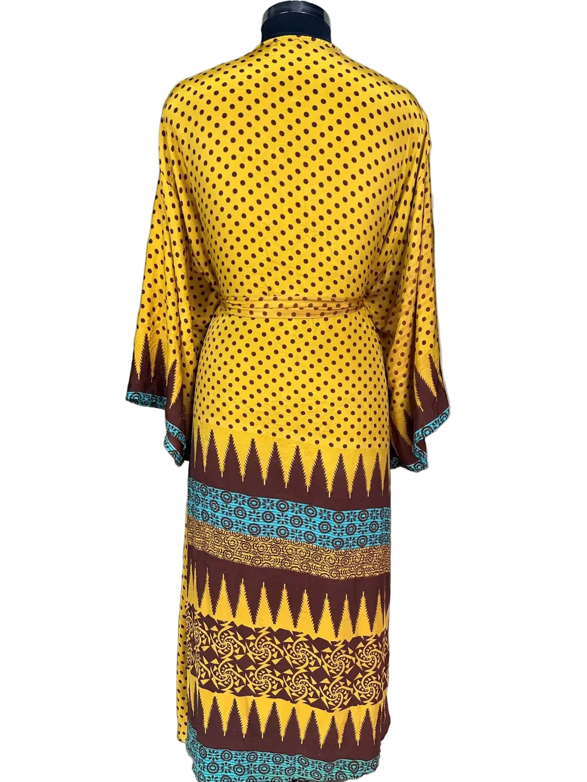 Boho Kimono Recycle Silk Beach Coverup - One Size