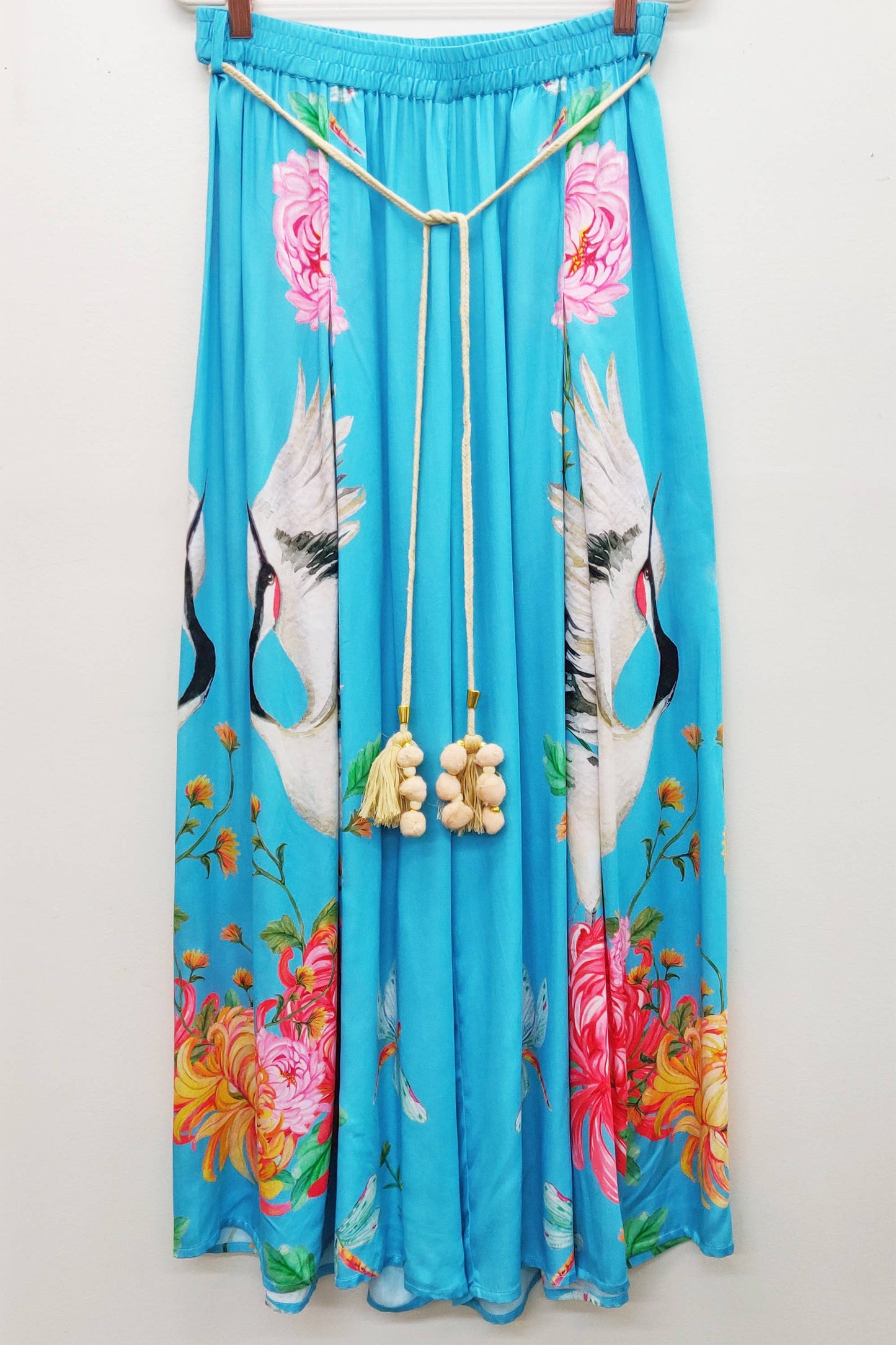The Legend of the Crane Pants: Teal Crane / Small