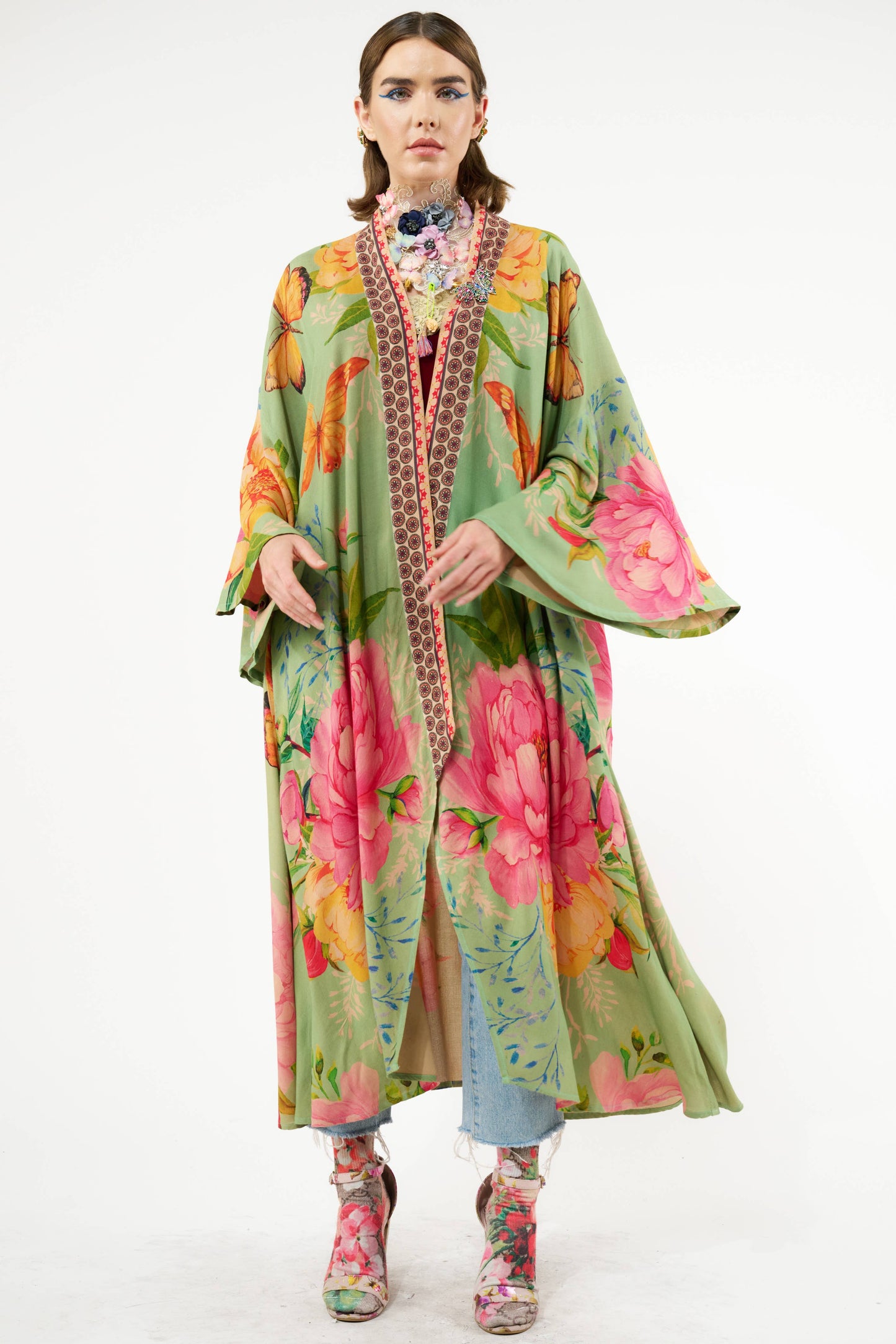 Primavera Kimono / Duster: Vintage Teal / One Size