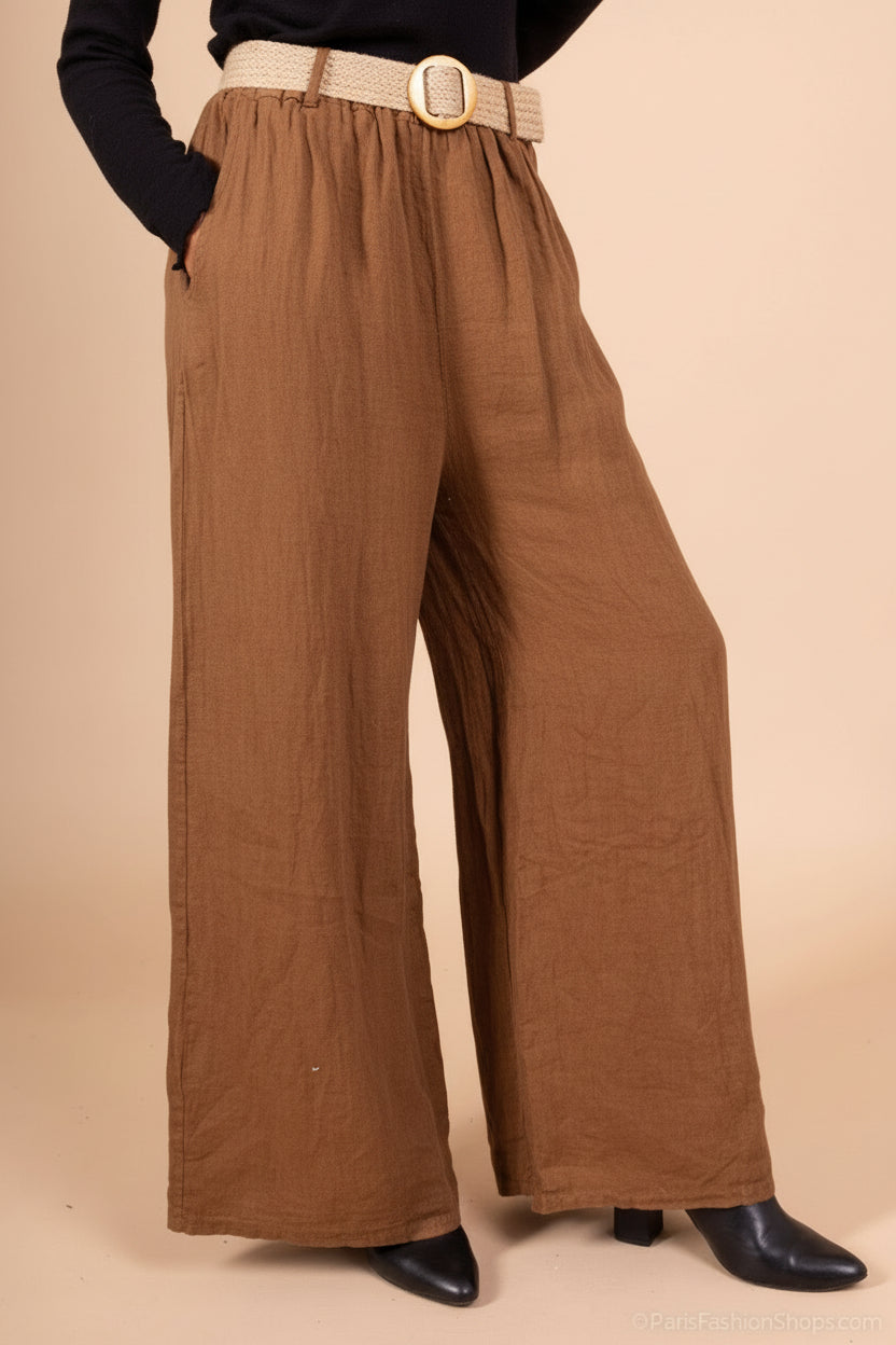 Wide Linen Extra Long Pants : 100% linen- Size M