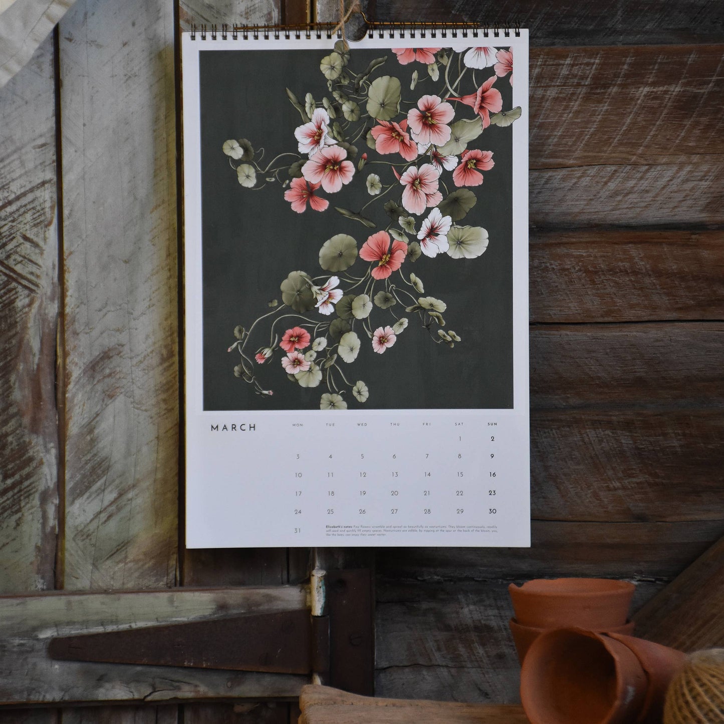 2025 Always Flowers Botanical Wall Calendar