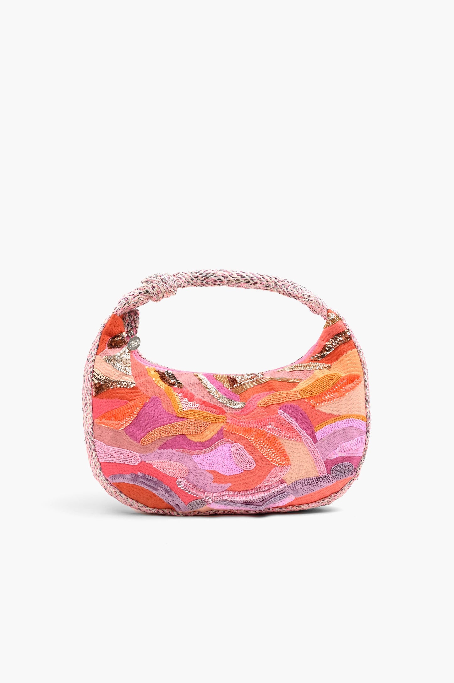 Orange to Mauve Ombre Beaded Shoulder Bag