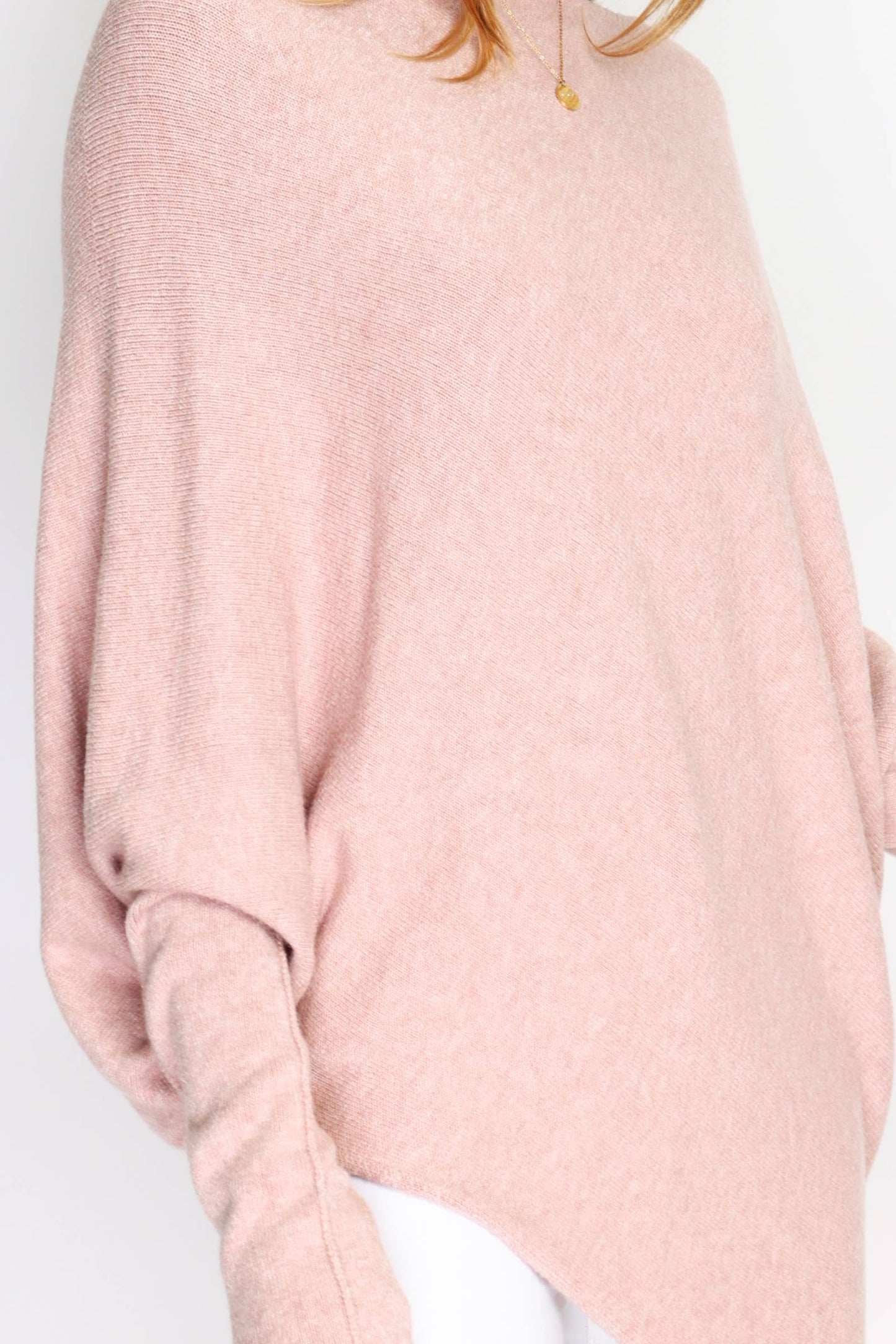 Pullover with cashmere in Rose / One size