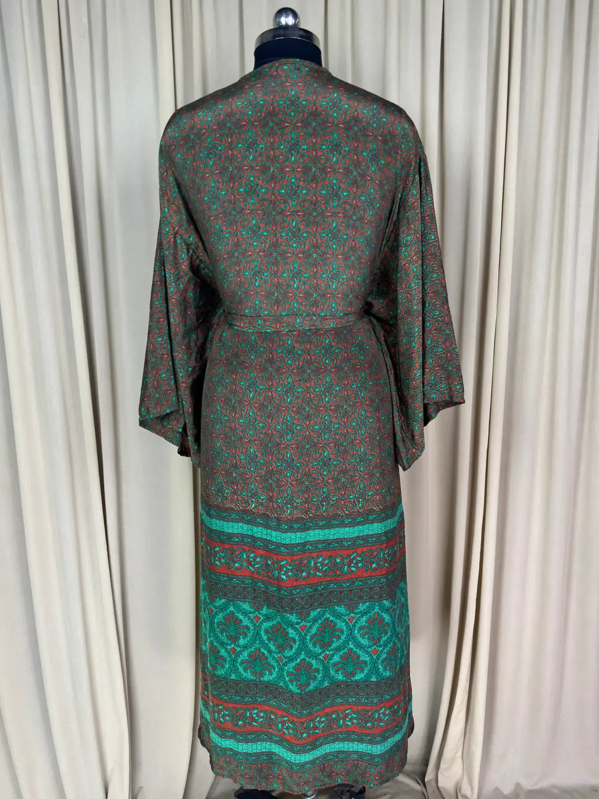 Boho Kimono Recycle Silk Beach Coverup - One Size