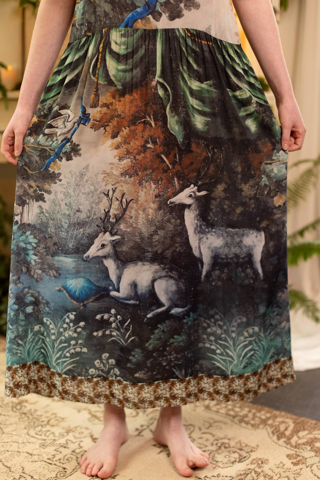 Theatre of Dreams Bohéme Long Maxi Slip Dress with Deer: S/M (fits approx. size 8-10)