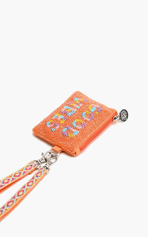 Good Vibes Hand Beaded Coin Bag