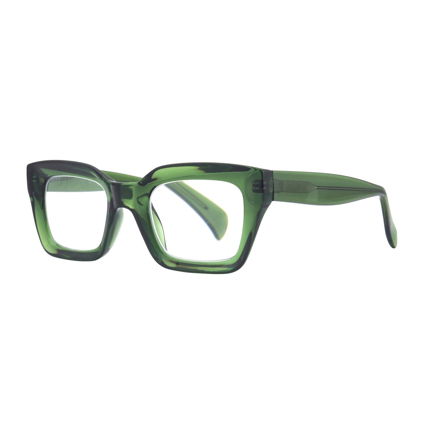 Sophie Reading Glasses | Transparent Green | Blue Light: