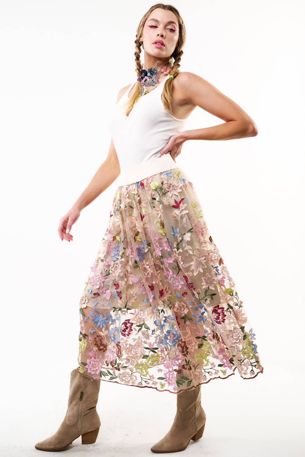 Roman Holiday Skirt: Ivory / Size Small
