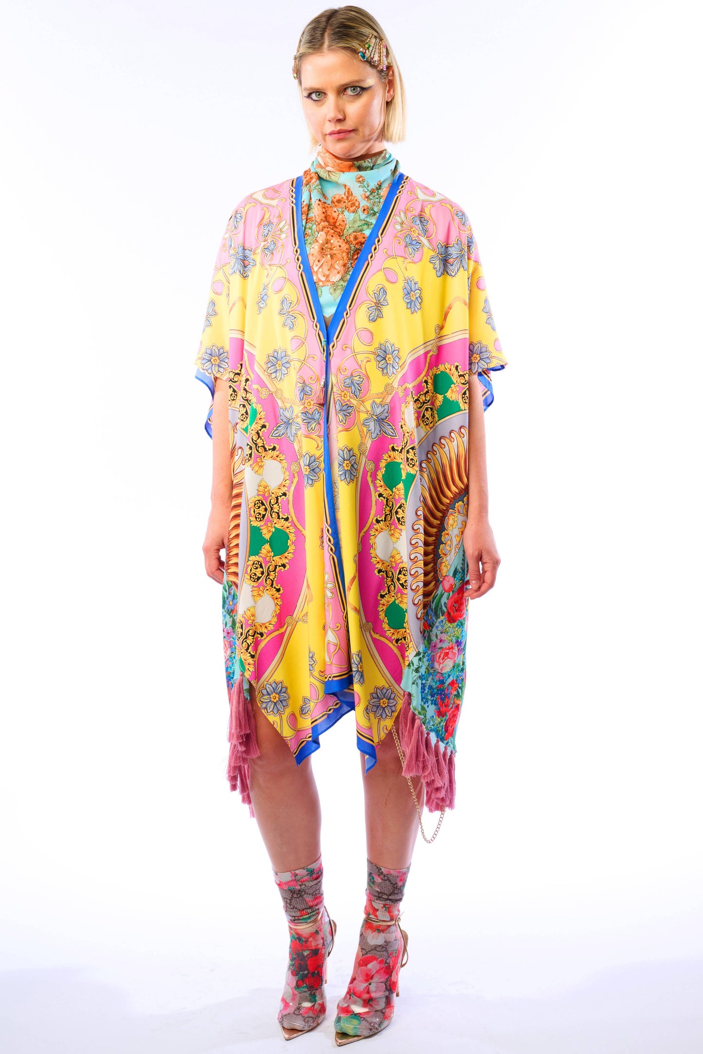 Jianna Kimono: Pink/Yellow Combo / One Size