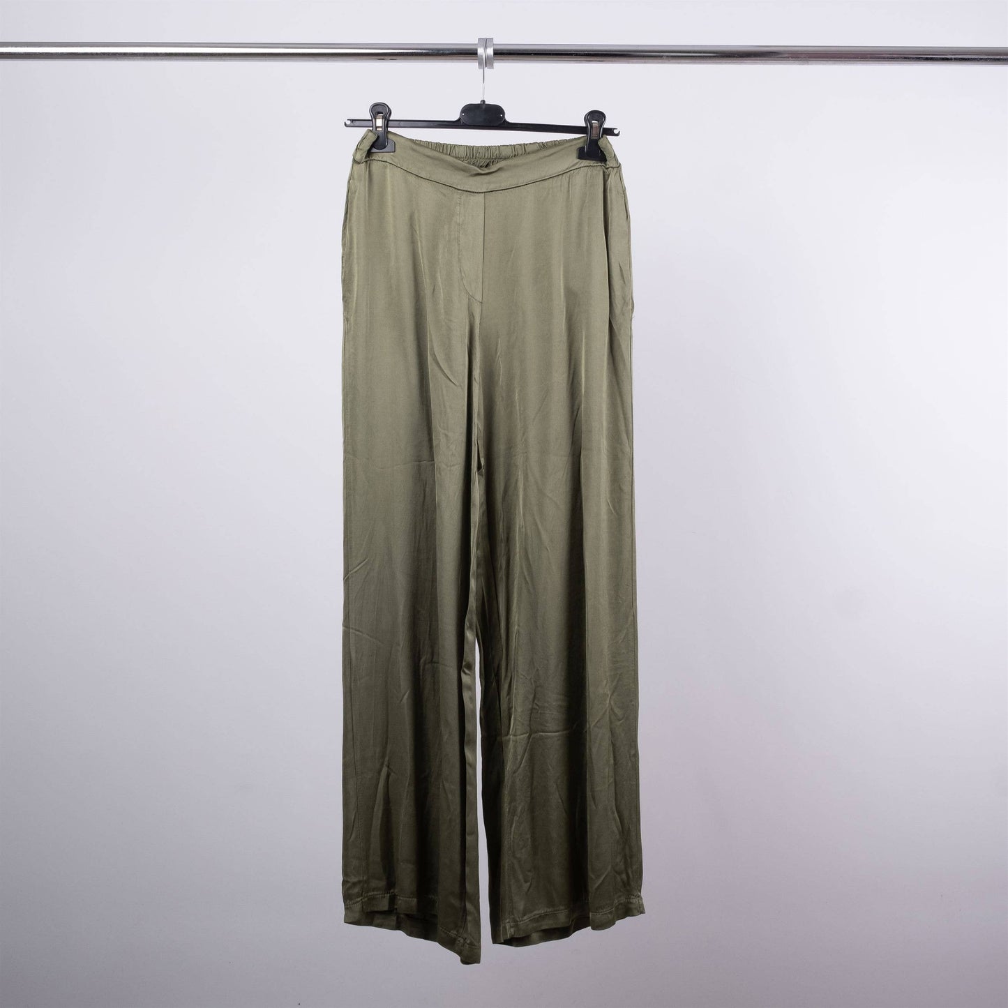 Satin pants in Khaki- Size Small