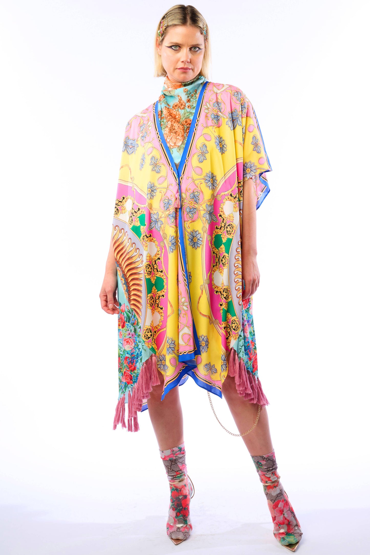 Jianna Kimono: Pink/Yellow Combo / One Size